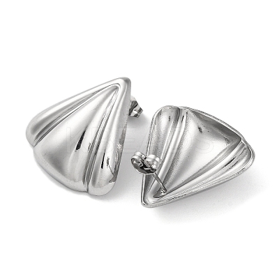 304 Stainless Steel Triangle Stud Earrings EJEW-K295-09P-1