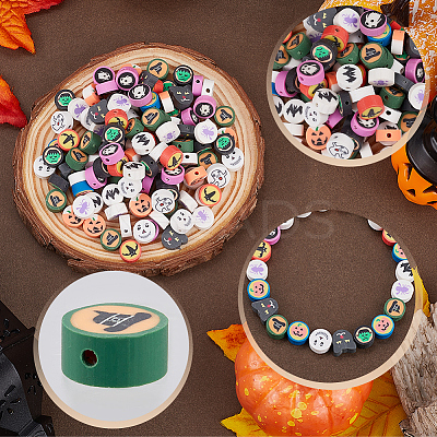 Christmas/Halloween Theme 300Pcs Handmade Polymer Clay Beads CLAY-SP0001-01A-1