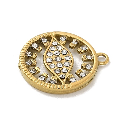 304 Stainless Steel Rhinestone Pendants STAS-I322-49G-1