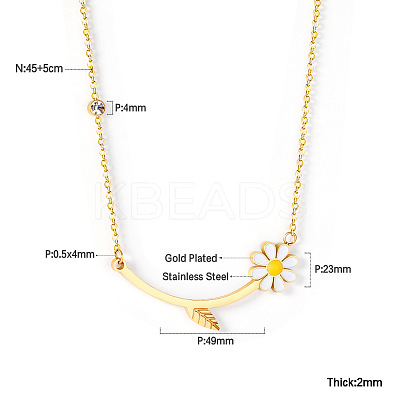304 Stainless Steel Enamel Flower Bib Necklaces FS-WG58DA2-09-1