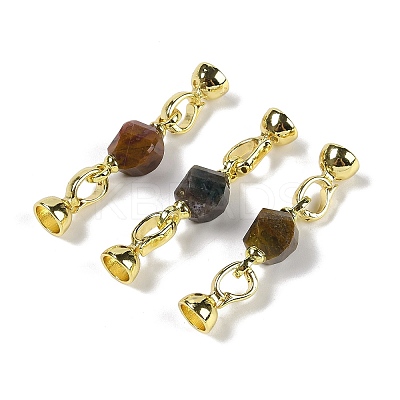 Natural Ocean Agate with Brass Fold Over Clasps G-G141-02G-13-1