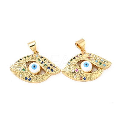 Brass Micro Pave Cubic Zirconia Pendants KK-H441-55G-02-1