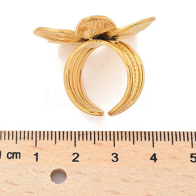 Real 18K Gold Plated 304 Stainlee Steel Open Ring RJEW-Z034-01A-1
