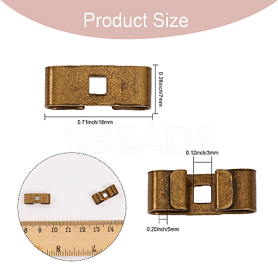30Pcs Iron Bolo Tie Slides Clasp Accessories IFIN-CA0001-61-1