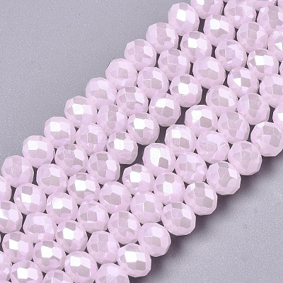 Electroplate Glass Beads Strands X-EGLA-A034-J6mm-A09-1