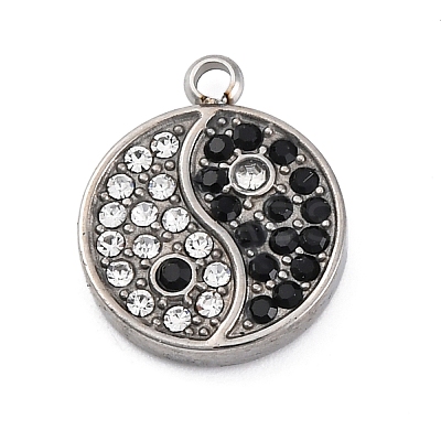 304 Stainless Steel Rhinestone Pendants STAS-S131-21P-1