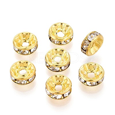 Brass Grade A Crystal Rhinestone Beads RB-A003-8MM-G-1