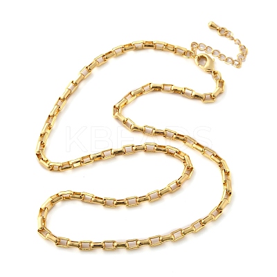 Brass Box Chain Necklaces for Women Men NJEW-F337-06G-1