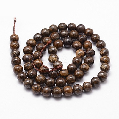 Natural Bronzite Bead Strands G-G735-26-8mm-1