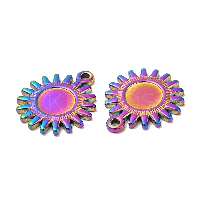 Ion Plating(IP) 304 Stainless Steel Pendant Cabochon Settings STAS-L020-012RC-1