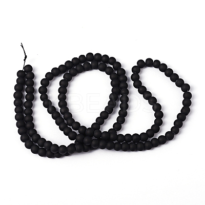 Baking Paint Transparent Glass Bead Strands X-GLAA-S031-6mm-38-1