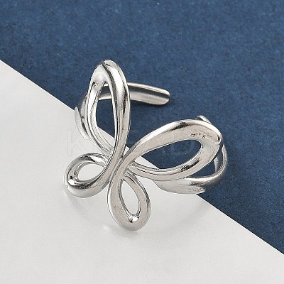 304 Stainless Steel Open Cuff Rings for Women RJEW-A079-02B-P-1