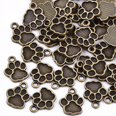 Dog Paw Prints Tibetan Style Alloy Pendant Enamel Settings TIBEP-R338-30AB-NR-1