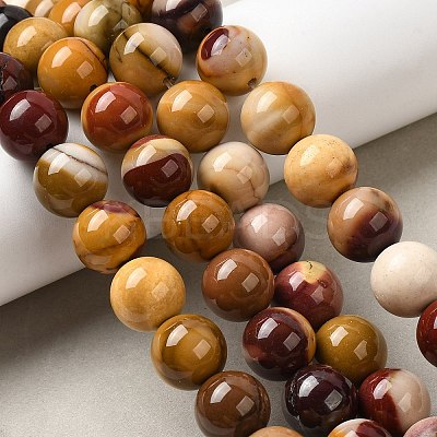 Round Natural Mookaite Gemstone Bead Strands G-J333-06-12mm-1