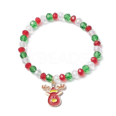 4Pcs 4 Style Glass Beaded Stretch Bracelets Set BJEW-JB09342-1