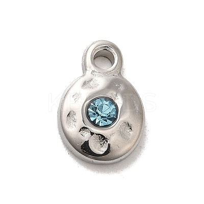 304 Stainless Steel Glass Pendants STAS-B074-02P-04-1