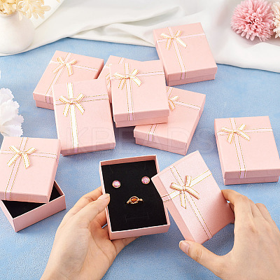 Rectangle Paper Jewelry Set Storage Boxes with Bowknot X1-CON-TAC0014-04C-1