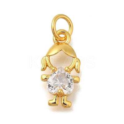 Rack Plating Brass Micro Pave Cubic Zirconia Charms KK-I716-25G-01-1