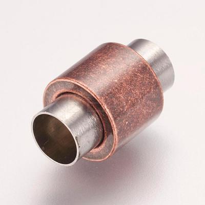 304 Stainless Steel Magnetic Clasps with Glue-in Ends STAS-F124-03R-1