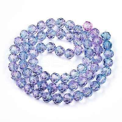 Baking Paint Transparent Glass Beads Strands LS-DGLA-A035-T8mm-A06-1