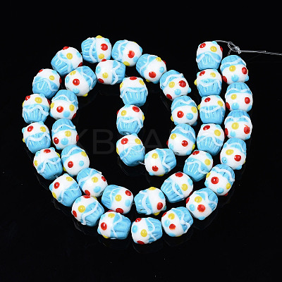 Handmade Bumpy Lampwork Beads Strands LAMP-N021-030-1