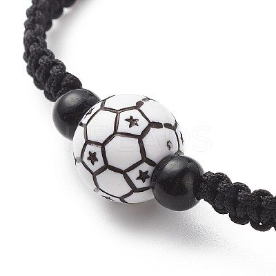 Acrylic Braided Bead Bracelet BJEW-JB08552-04-1