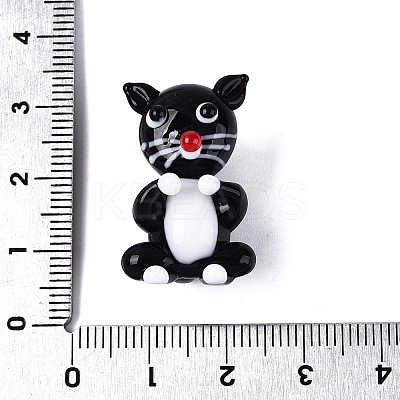 Handmade Lampwork Cat Figurine Display Decorations LAMP-N034-26-1