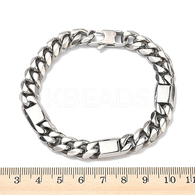 304 Stainless Steel Cuban Link Chain Bracelets for Women BJEW-G779-04B-P-1