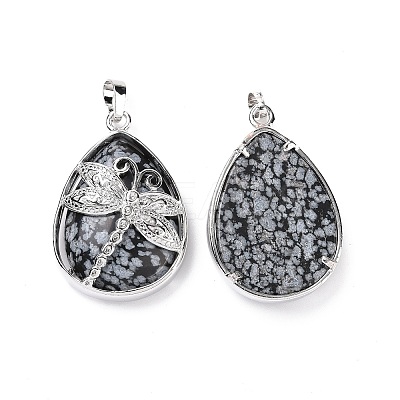Natural Snowflake Obsidian Pendants X-G-G900-01P-13-1