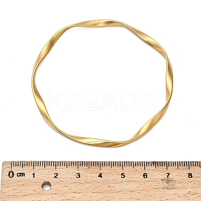 304 Stainless Steel Twisted Bangles for Women LS-BJEW-Q040-07G-1