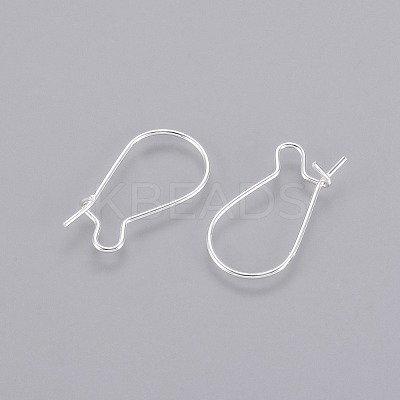 Brass Hoop Earrings Findings Kidney Ear Wires X-KK-G184-S-1