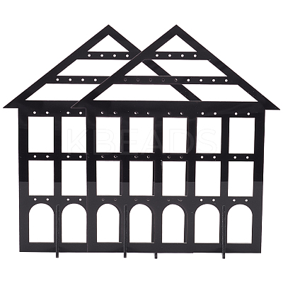 Detachable Lovely House Acrylic Earring Display Stands EDIS-WH0029-48A-1