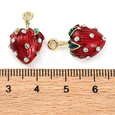 Alloy Enamel With Rhinestone Pendants PALLOY-S032-02B-1