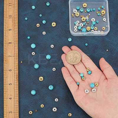 DIY Synthetic Turquoise Beads Necklace Making Kit DIY-SC0018-05-1