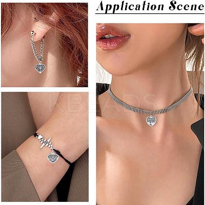 100Pcs 5 Styles Tibetan Style Alloy Pendants TIBE-YW0001-79-1