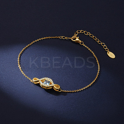 925 Sterling Silver Eye Link Bracelet for Women STER-M116-11G-1