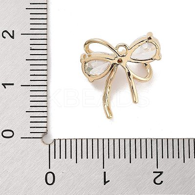 Brass with Clear Cubic Zirconia Pendants KK-Z061-22G-1