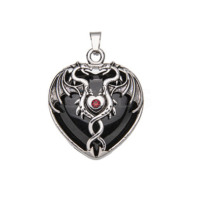 Natural Obsidian Pendants PW-WG50940-06-1