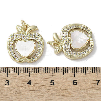 Brass Micro Pave Cubic Zirconia Pendants KK-G485-30C-G-1