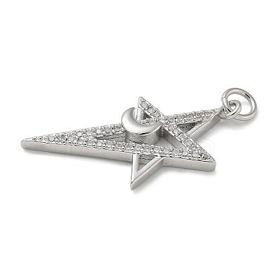 Rack Plating Brass Micro Pave Cubic Zirconia Pendants KK-K392-40P-1