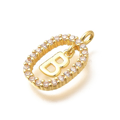 Brass Micro Pave Cubic Zirconia Pendants ZIRC-P123-01G-B01-1