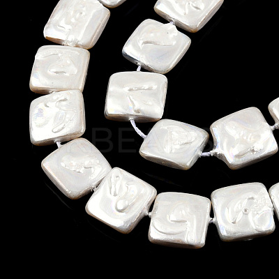 Plating Natural Freshwater Shell Beads Strands SHEL-N026-230A-1