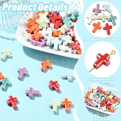 20Pcs Handmade Porcelain Beads PORC-YW0001-33A-1