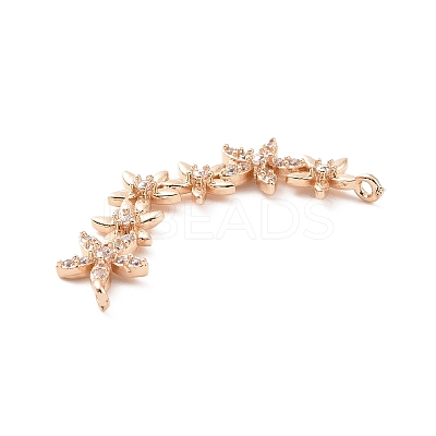 Brass Pave Clear Cubic Zirconia Connector Charms ZIRC-K088-15KCG-1