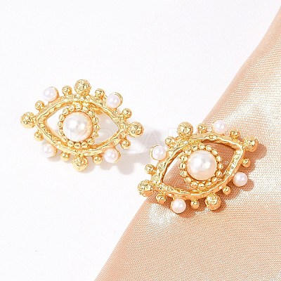 Brass Stud Earrings KK-U058-63A-G-1
