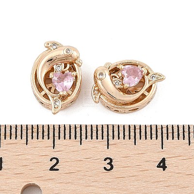 Rack Plating Brass Micro Pave Cubic Zirconia Beads KK-F879-01G-01-1