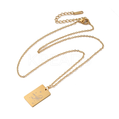 Golden 202 Stainless Steel Constellation Pendants Necklaces NJEW-K380-02G-01-1