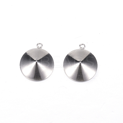Non-Tarnish 201 Stainless Steel Pendant Rhinestone Settings X-STAS-N0014-04P-1