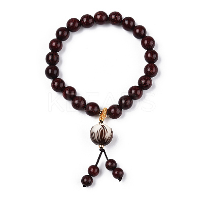 Lotus Prayer Meditation Yoga Bracelet for Men Women BJEW-N010-020-1