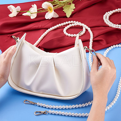 8Pcs 8 Styles White Acrylic Round Beads Bag Handles FIND-TA0001-37-1